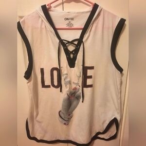 Love Hooded Sleeveless Top